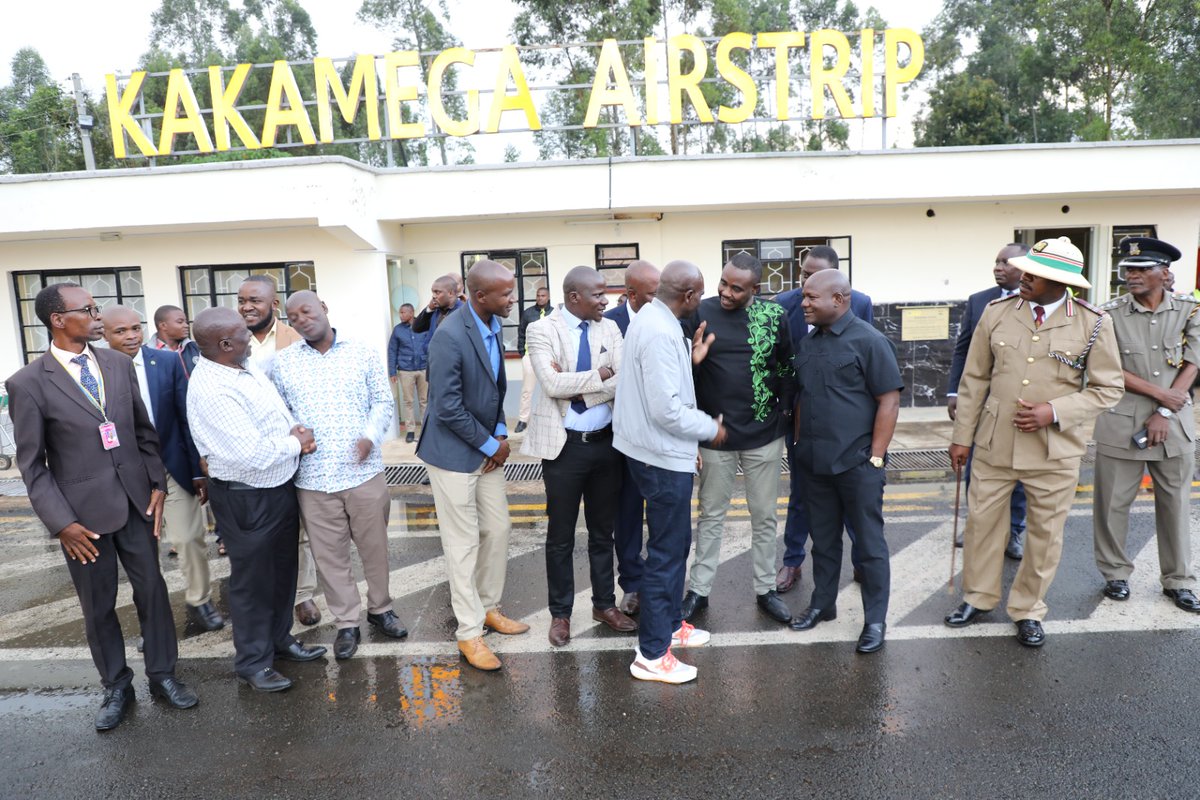 BarasaFernandes's tweet photo. I have this evening Welcomed the President H.E. Dr. William Ruto at Kakamega Airstrip, ahead of his development tour of the County. https://t.co/RllaP1LzJl