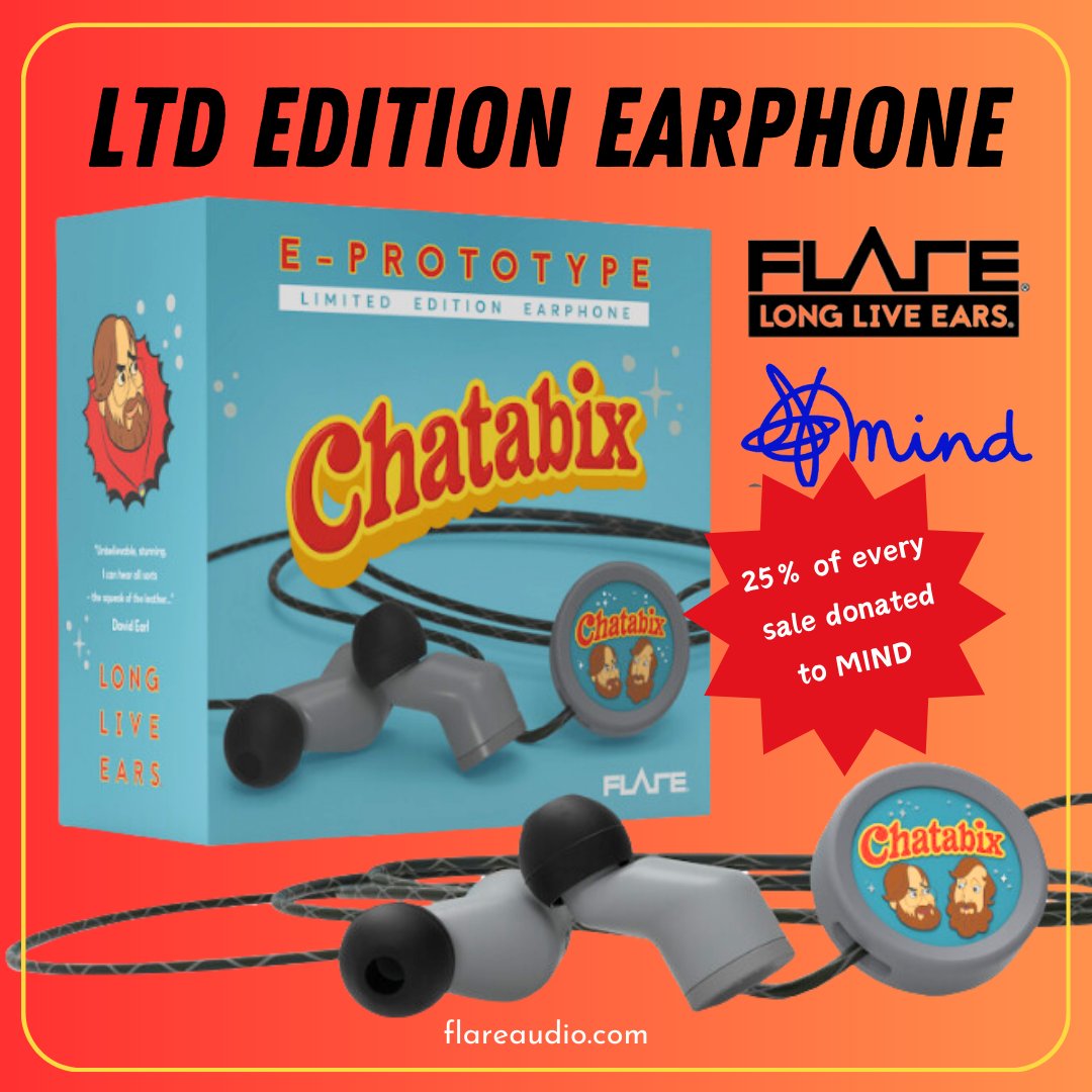 Looky look look at these ltd edition Chatabix earphones ! Launching today (Feb 1st) to coincide with Mind's Time to Talk Day, those clever clogs @flareaudio have made these wonderful earphones
 & even better are donating 25% of sales to @MindCharity CRUNCH CRUNCH 🙌

#TimeToTalk