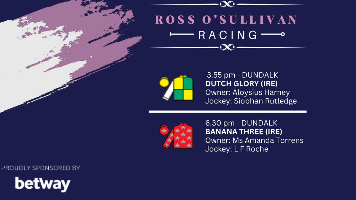 🏇 TODAY'S RUNNERS 📌 @DundalkStadium Good luck to all connections 🍀 @betway @thharney @LeighRoche1992