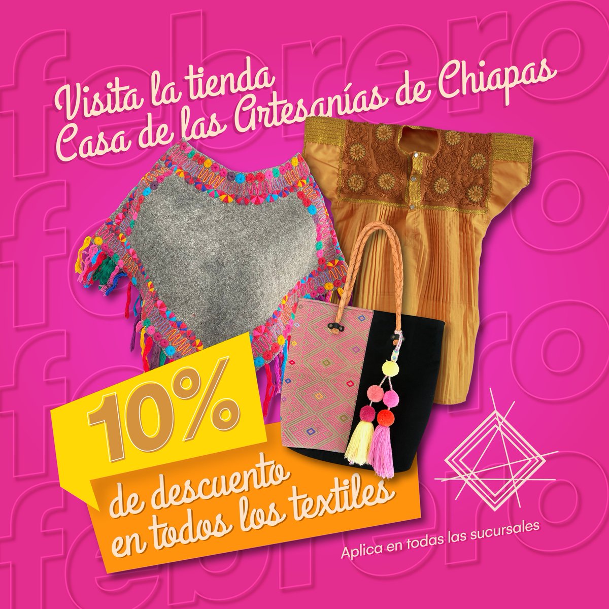 Artesania_Chis's tweet photo. ¡Llegó el mes más querendón del año! 💘 Y también una gran oferta en todas nuestras sucursales .
Todos los textiles con 10 por ciento de descuento durante febrero. #Icadech #Tiendas #Descuentos #Ofertas #Textiles #Artesanías #Arte https://t.co/10GQ75cfUS