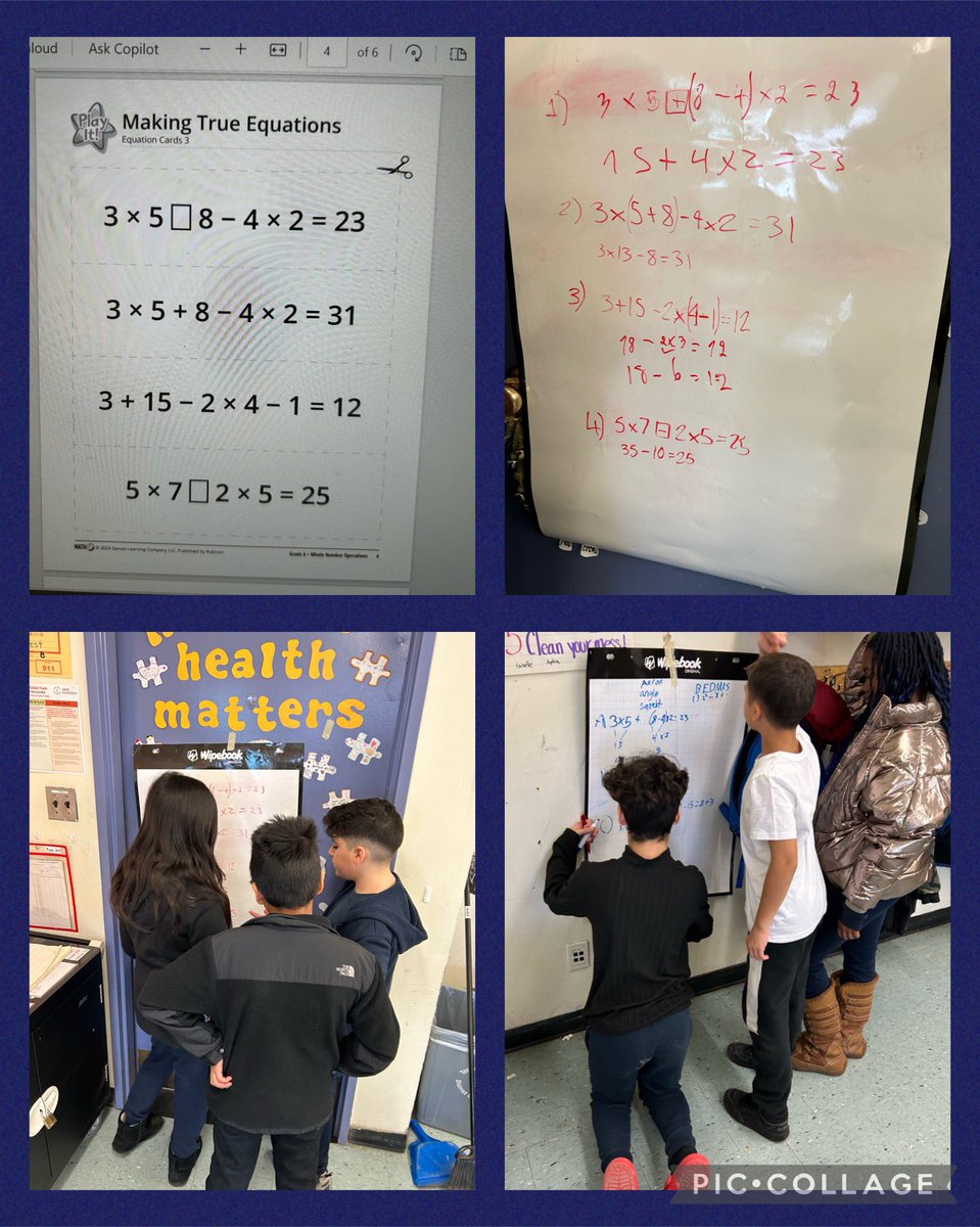 “Practice is a necessary component of an effective math program.” (HIIP) Gr 6/7 Ss working on a #MathUp math game in visibly random groups. Ss were given one question at a time. They moved to the next when they completed the equation & feedback was given. #deliberatepractice