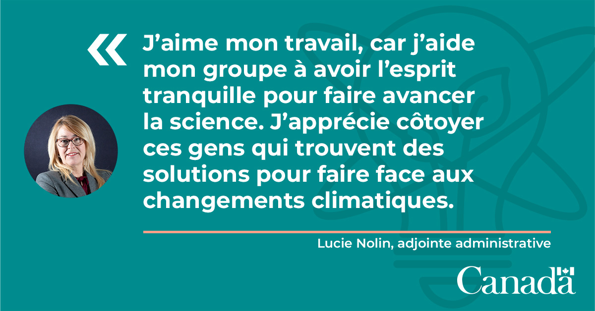 ScienceRNCan's tweet image. Lucie Nolin est adjointe administrative à CanmetÉNERGIE à Varennes où elle offre quotidiennement son soutien à l’équipe depuis 1996. Son esprit d’initiative et son sens de l’organisation contribuent à maintenir la qualité des travaux scientifiques. 

#ScienceInclusive