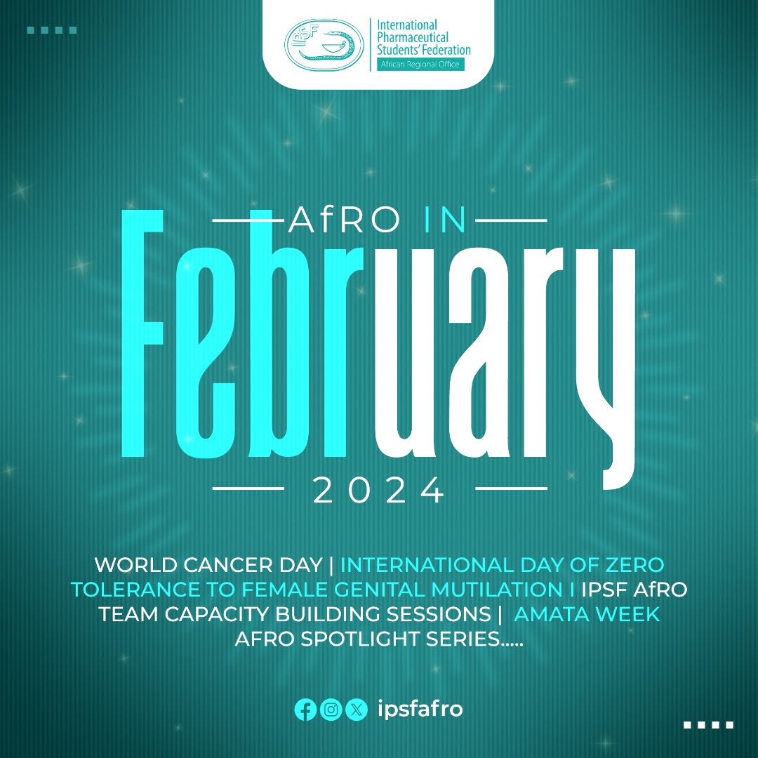 IPSFAfRO's tweet photo. AfRO in February

Are you ready for the AfRO Team Capacity Building sessios, AMATA Week, World Cancer Day, and International Day of Zero Tolerance to Female Genital Mutilation? IPSF AfRO brings you more in this new month! Get ready and mark your calendars. #AfROCares https://t.co/88j67MIWwN