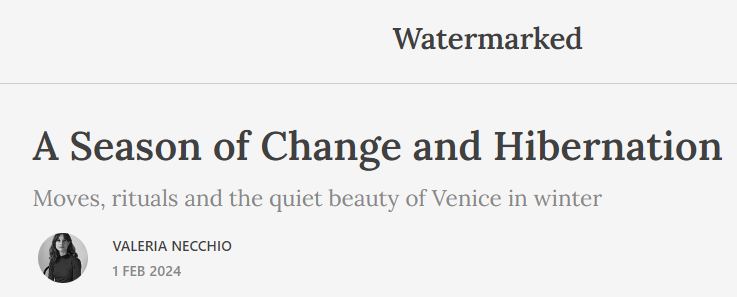 If you are in love with Venice and appreciate quality English prose, then you must read this piece (and subscribe to Valeria's substack): valerianecchio.substack.com/p/a-season-of-…