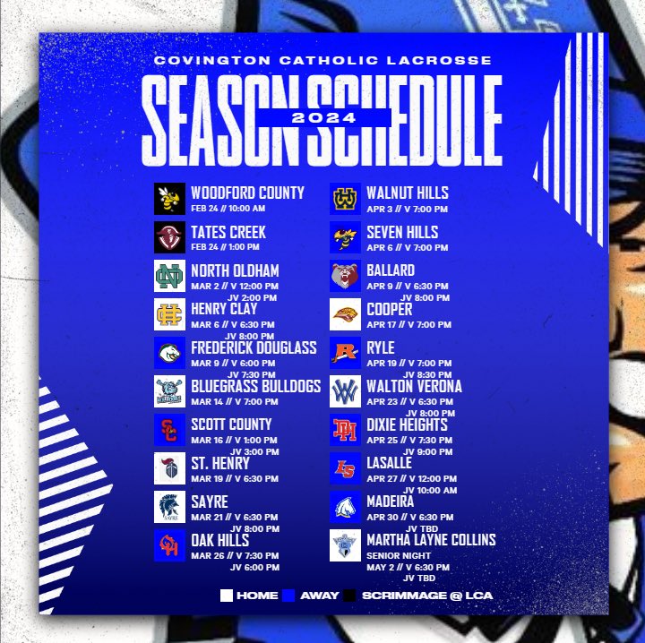 2024 Covington Catholic Colonels Lacrosse schedule! Lacrosse season is finally here!