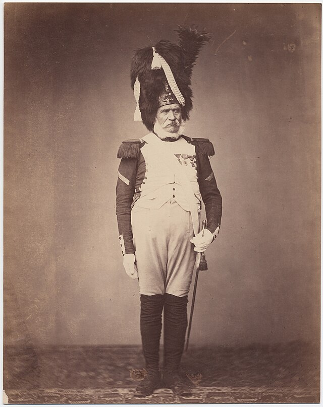 PastBiographies's tweet image. Established by Napoleon in 1799, the illustrious Vieille Garde, whose legacy endured until the end of Napoleon's second reign in 1815, embodied military excellence. One of the last surviving veterans of Napoleon's army, is portrayed in full dress uniform in this 1850s photograph.