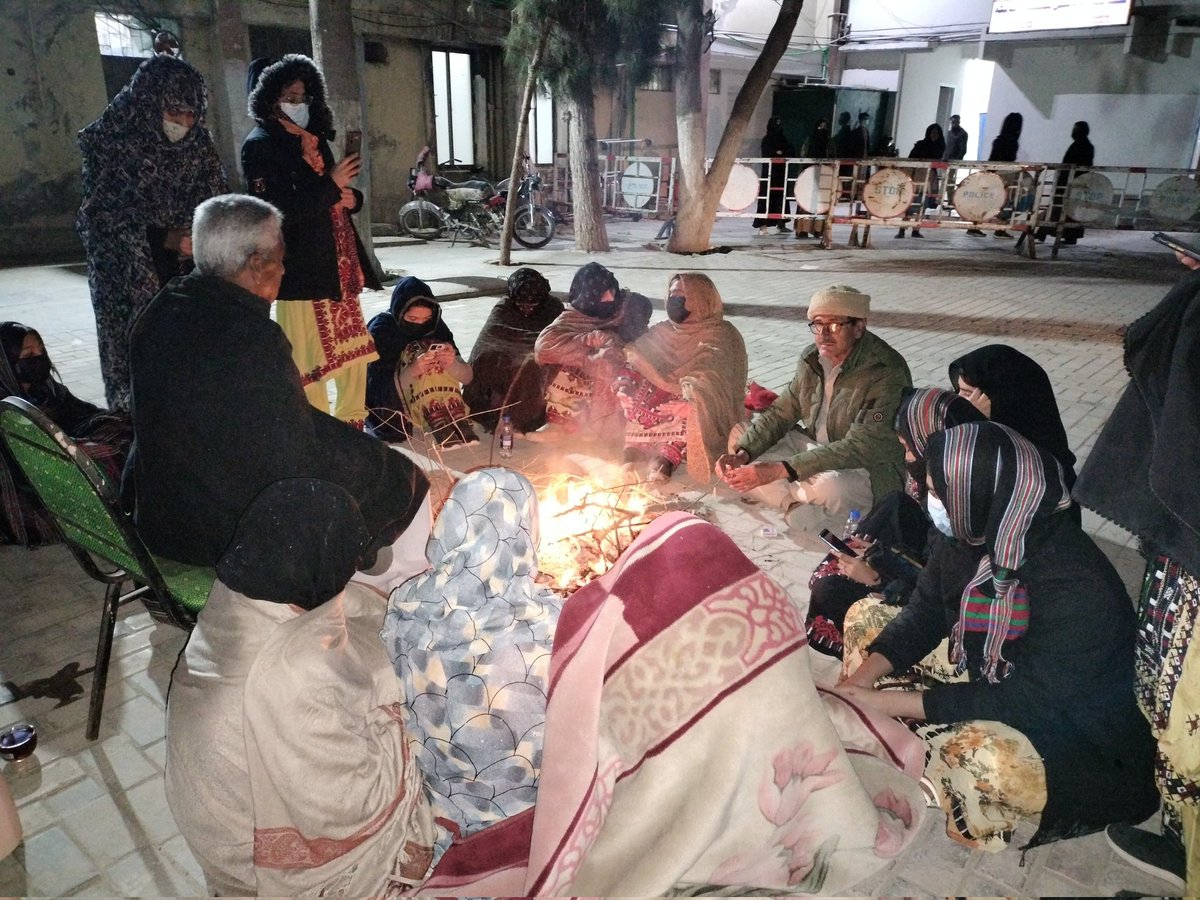 The families are sitting at civil hospital this morning to receive the dead bodies of their loved ones. From 11am they are saying we will handover in the coming 30 minutes...... 
#BalochGenocide 
#resistance
