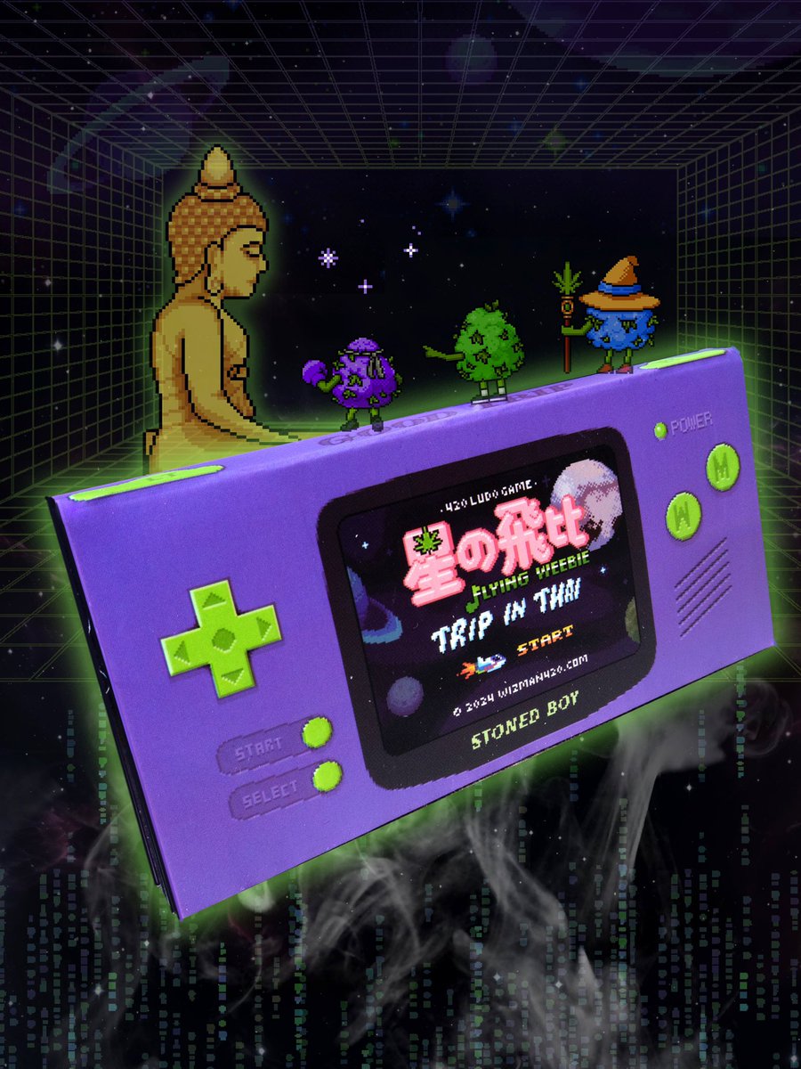 wizmanspace's tweet photo. ⭐️Flying Weebie
　　星の飛比 👾

 旅行套裝🌳綠意上線
👾travel rolling paper set inspired by the greenery of Thai 

Asia420兩期的捲紙套裝即將推出兩年，收到來自各國Tripper的喜愛和支持🐱許多友人評價為最飛暹羅手信˗ˋˏ 💚 ˎˊ˗

✨  🪐  ✨  
「星の飛比」系列在一體式Paper功能基礎上加入了飛行棋玩法，煙紙展開成棋盤就可以與機友們召喚花花開啟走棋對戰

並且Tripper們隨時隨地都可以用🥦Bud作棋子。

🎲 掃描進官網使用在線骰子，不需要很多道具，便攜又樂趣的超飛行桌遊！歡迎到泰國體驗

星の飛比 Thai²⁰²⁴ 邀請藝術家@vertigob728 繪製🔥
WizDesign設計製造☕️

#flyingweebie #星の飛比 #tripinthai #rollingpaper #weebie #buddha #gba #ludo