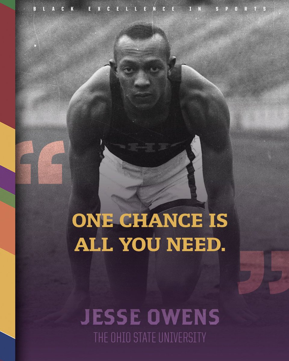 NCAA (@ncaa) on Twitter photo Honoring the legacy of Black Excellence in Sports during #BlackHistoryMonth as we shine a spotlight on Jesse Owens former <a href="/OhioStateTFXC/">Ohio State T&F/XC</a> athlete!
π₯ 4 <a href="/Olympics/">The Olympic Games</a> Gold Medals
π 8 <a href="/NCAATrackField/">NCAA Track & Field</a> Career Individual Titles
π 3 World Records at the <a href="/bigten/">Big Ten Conference</a> Championship
π 1974 NCAA Honoring the legacy of Black Excellence in Sports during #BlackHistoryMonth as we shine a spotlight on Jesse Owens former <a href="/OhioStateTFXC/">Ohio State T&F/XC</a> athlete!
π₯ 4 <a href="/Olympics/">The Olympic Games</a> Gold Medals
π 8 <a href="/NCAATrackField/">NCAA Track & Field</a> Career Individual Titles
π 3 World Records at the <a href="/bigten/">Big Ten Conference</a> Championship
π 1974 NCAA