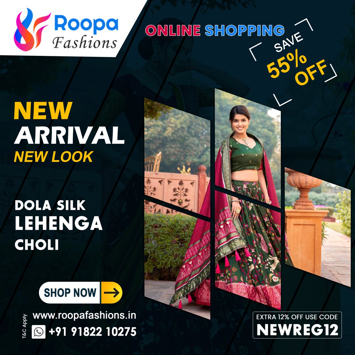 RoopaFashions's tweet photo. ROOPA FASHIONS Lehenga choli
Use code NEWREG12 coupon and avail Extra 12% OFF
@ https://t.co/XCTwoj9u8p
Call / WhatsApp: +91 91822 10275
E-mail: help@roopafashions.in https://t.co/fKvovDmVx9
