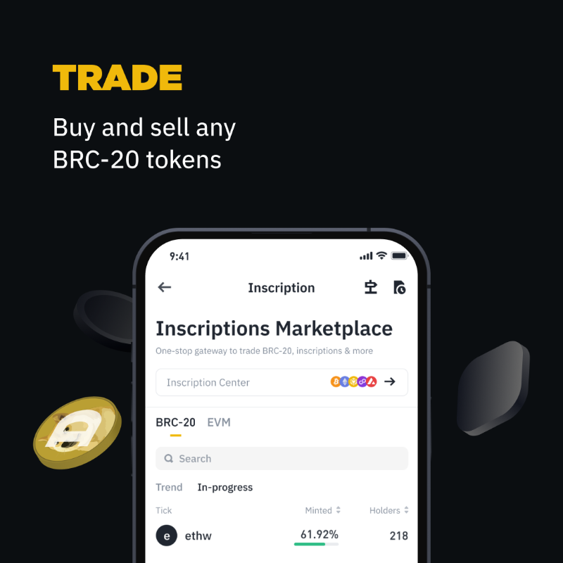 BinanceWallet's tweet photo. BRC-20s 🤝 #Binance Web3 Wallet

Inscribe, trade, and send BRC-20s through the wallet's Binance Inscription Marketplace.

Swipe for more 👉