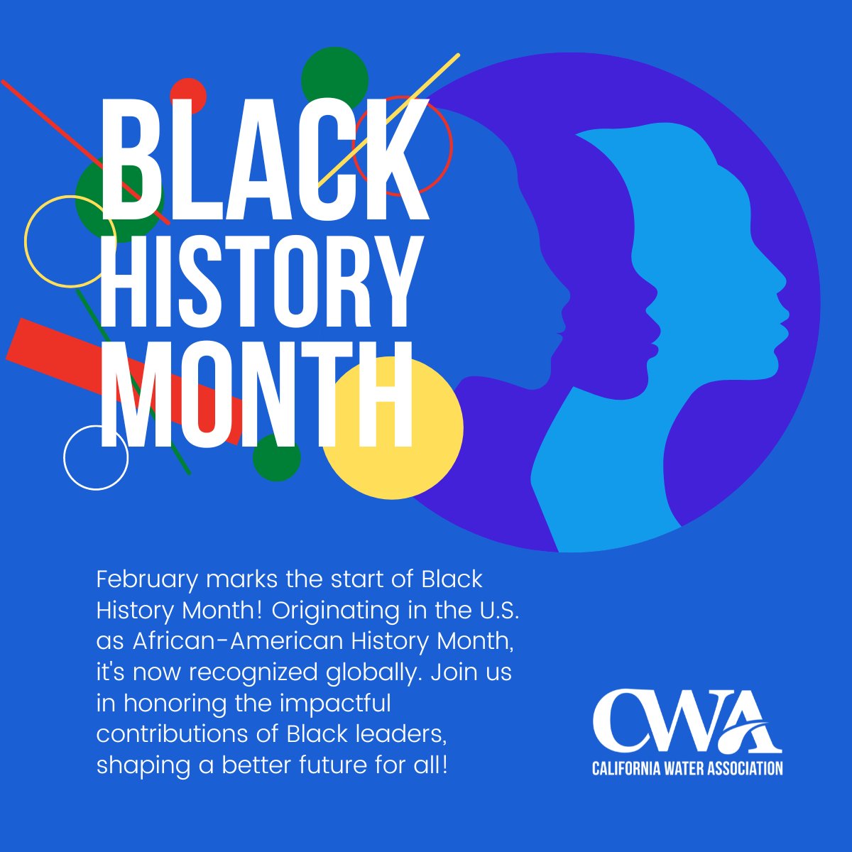 Kicking off #BlackHistoryMonth! CWA celebrates the rich contributions of Black leaders in shaping a better future. Join us in a month-long journey honoring their legacy in the water industry. 

#BHM #InclusivityMatters #LegacyOfLeadership #WaterIndustry