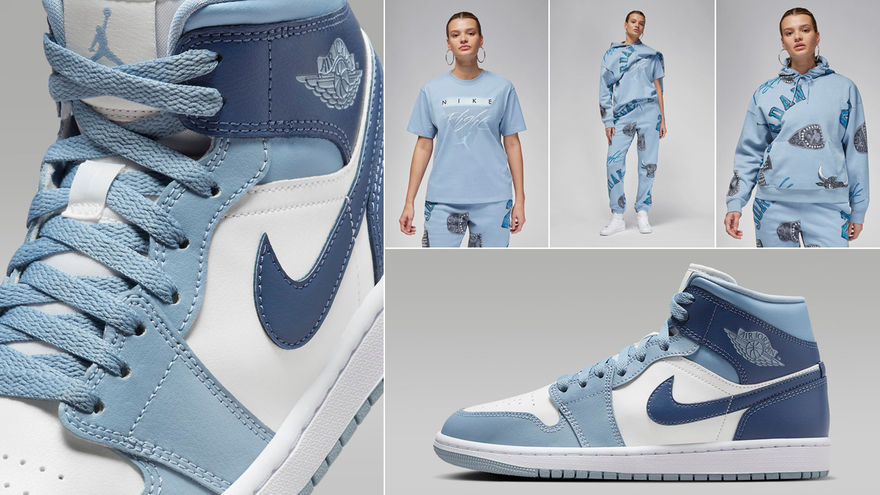 SneakerFits on X How to Style the Air Jordan 1 Mid WMNS Blue Grey Diffused Blue With Matching Outfits https t h7Yyk4iGh3 https t NUb6SIrmRB X