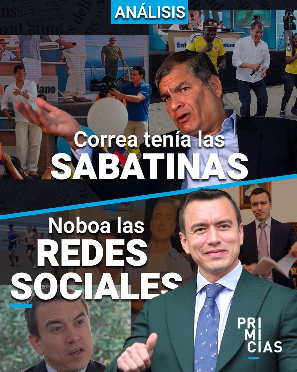 Primicias's tweet photo. Los simpatizantes y detractores de Daniel Noboa y Rafael Correa convirtieron una frase del actual Presidente del #Ecuador en tendencia nacional. https://t.co/3NqQHuH8Nu https://t.co/1FOVpNd93C