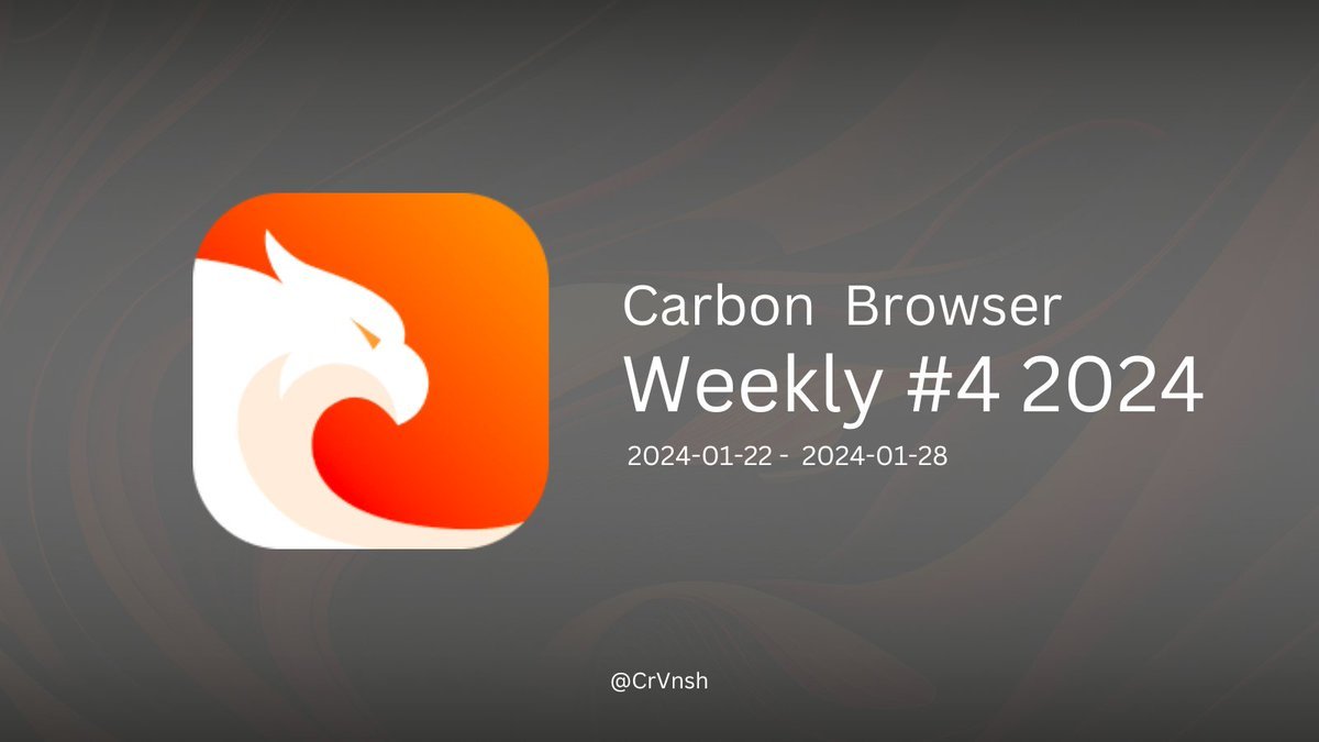 Hey, fam! 🚀

If you missed the exciting $CSIX updates from last week, don't worry! 

Catch up on all the highlights with our weekly recap! 📰💡 

#CSIX #WeeklyRecap #CryptoNews #CarbonBrowser