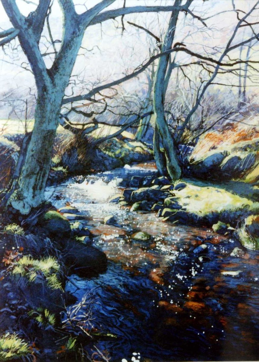 Frost and mist. Gouache on stretched cold pressed paper #painting #landscapepainting #NorthYorkMoors #Yorkshire #gouache #gouachepainting