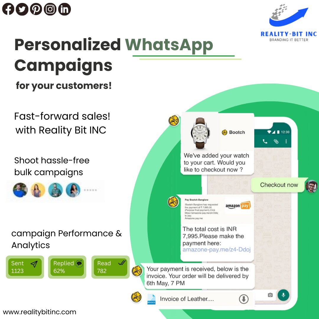 Infuse your brand with a personal touch through customized WhatsApp campaigns, fostering authentic connections and engagement.
.
#PersonalizedEngagement #HumanTouchMarketing #WhatsAppCampaigns #AuthenticConnections #BrandEngagement #CustomizedMessaging #ChatMarketing