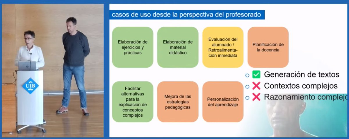 marinaarrabal's tweet photo. En Carlos Guerrero i Antoni Jaume ens expliquen com usen el ChatGPT els alumnes i els professors. #EdocènciaUIB #VIJornadesDocents @CDigitalUIB @UIBuniversitat https://t.co/meKGTg3Rvx