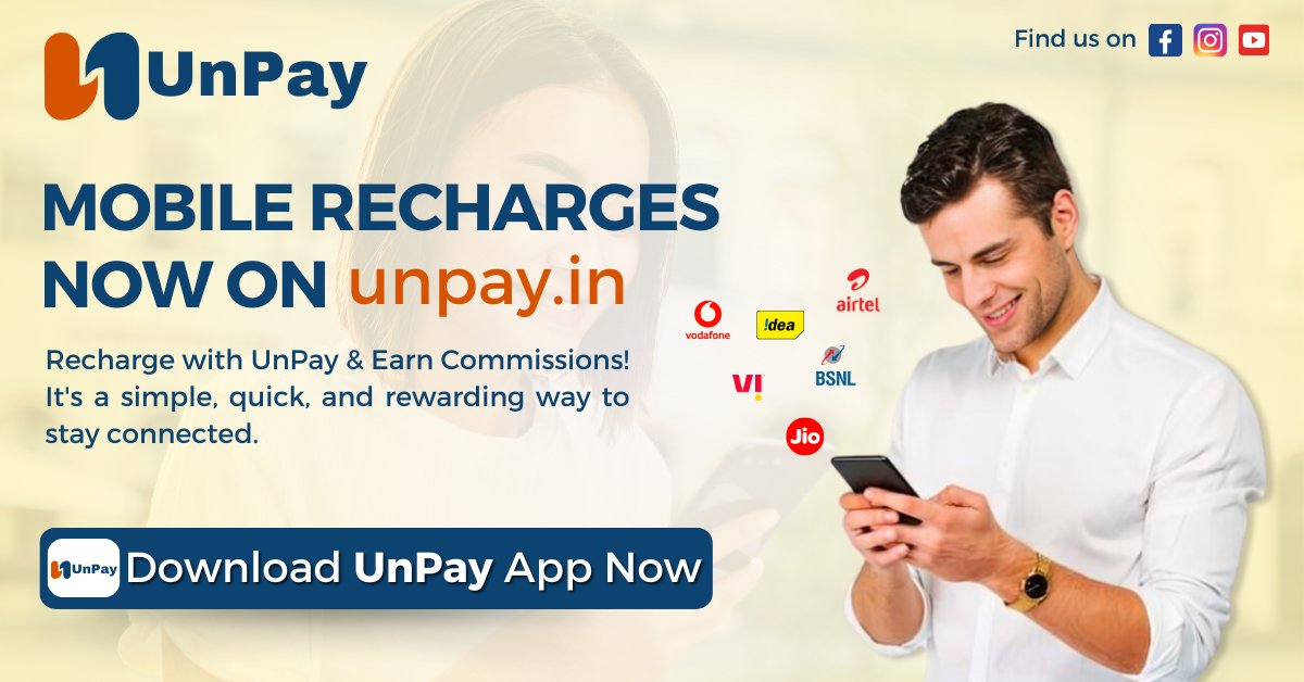 UnPay_official's tweet photo. Recharge with UnPay &amp; earn commissions!

#unpay #recharge #fintech #commission #Banking https://t.co/zkJ98aGQHM