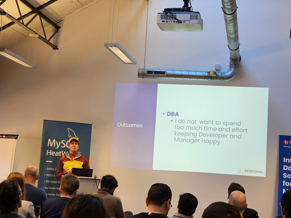 M1guelAraujo's tweet image. @PeterZaitsev on stage to share PMM&apos;s details, and more.
#MySQLBelgianDays
