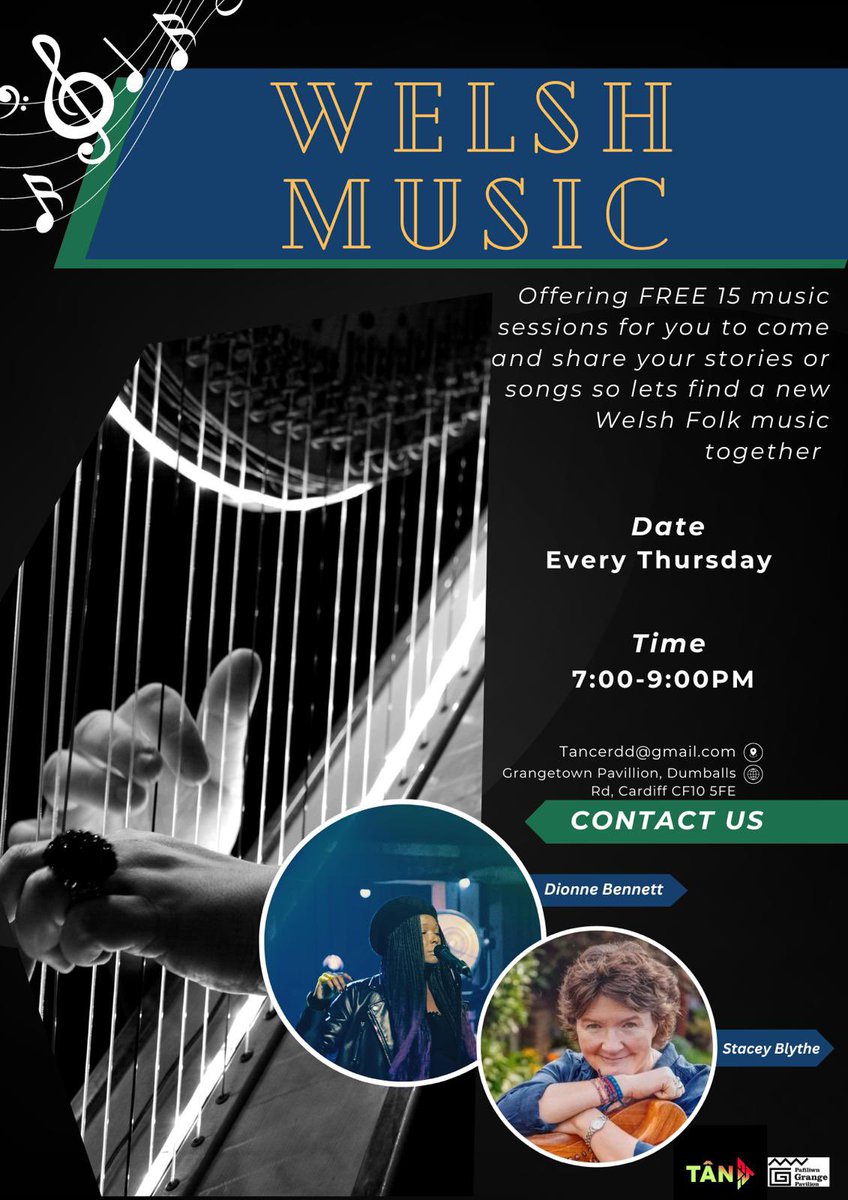 TÂN CERDD in partnership with Trac Cymru, want to create a legitimate space &amp; new “Welsh Music”🏴󠁧󠁢󠁷󠁬󠁳󠁿🖤
Join us tonight &amp; put your “life stories” to music 🥰
Participants will also have the opportunity to perform their songs at Cardiff Castle / Castell Caerdydd later in the year..🏰