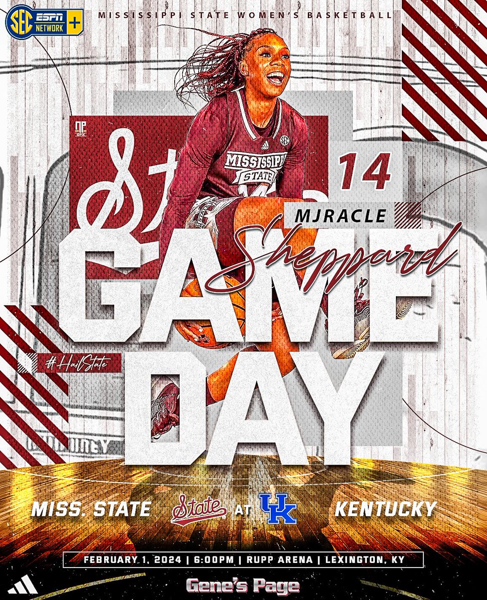 | GAMEDAY | Lady Bulldogs (🐶) @ Lady Wildcats (🐱) 📍 Lexington, KY 🏟️ Rupp Arena ⌚️ 6:00pm 💻 SECNetwork+ So Fresh. ✅ #HailState 🐶