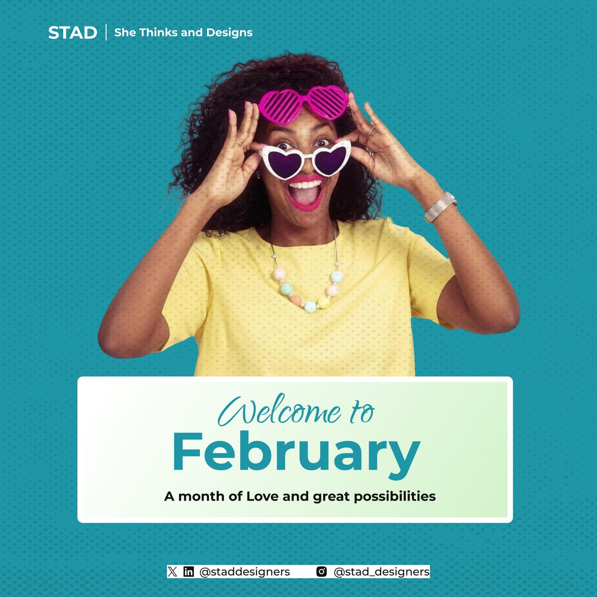 Embrace the month of love and boundless possibilities! 
Envision your dreams, believe in them, and go make them a reality. 

Wishing you a Happy New Month! 🌟💖

#newmonth #february #STAD #shethinksanddesigns