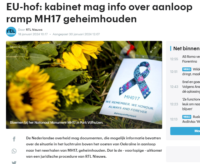 dancalegria's tweet photo. https://t.co/D6QCOCYqDf

Je zou toch zeggen dat dit groot nieuws is?

het ICJ wijst de claim van terrorisme financiering en schade vergoeding aangaande de MH17 af!

Dit in combinatie met de even opmerkelijke uitspraak van het Europese hof 2 weken geleden.

Dan is de vraag natuurlijk terecht wie schoot de MH17 neer? 

-Dus NL mag stukken achter houden over de AANLOOP naar de MH17?

-Het ICJ veroordeelt Rusland niet voor de schade?

-Er komen 100 wetenschappers om die experts zijn op het gebied van AIDS?

AIDS is een plandemie die goed in beeld werd gebracht in de film https://t.co/C7SWaLgnWI Dallas Buyers Club. Dit was Fauci zijn eerste grote project waar duizenden stierven aan de experiment van AZT. https://t.co/qJnrR8fvUV Een duidelijke democide die nooit berecht werd.

MH17 blijft een mysterie, vooral door corrupte rechtbanken die doofpotten toestaan.