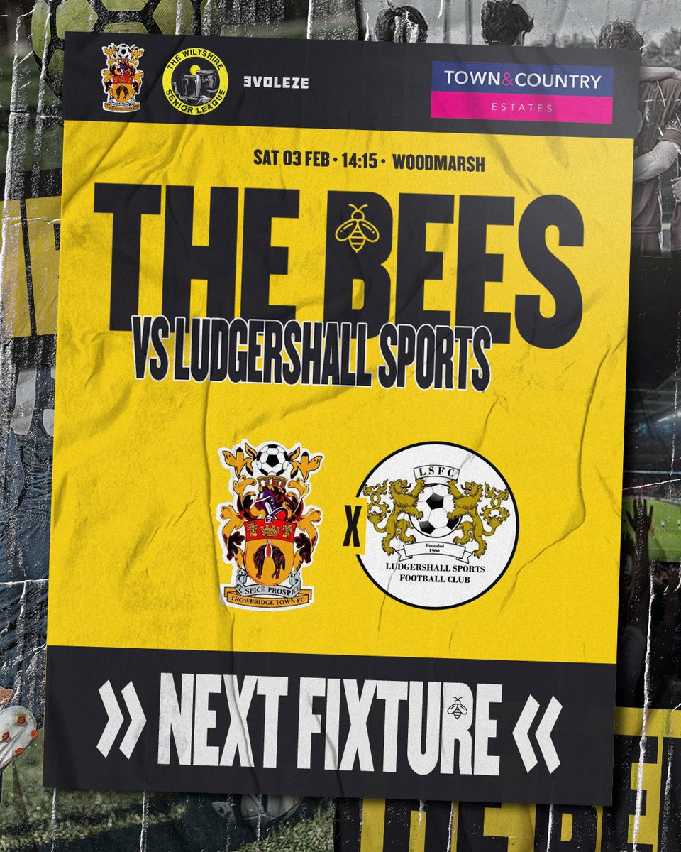 Trowbridge Town FC 🐝 (@trowtownfc) on Twitter photo Next Fixture:
Vs <a href="/ludgershallsfc/">Ludgershall Sports FC</a> 🔴⚫️
<a href="/WiltsLeague/">Wiltshire Senior League</a> ⚽️
£4 Adults / £3 Members - U16 FREE 💵
2.15pm KO 🕑
Woodmarsh, Trowbridge, BA14 0SA📍
After a couple of weeks off due to postponements, The Bees are back at home this week, taking on Ludgershall Sports ⚽️
We won the away Next Fixture:
Vs <a href="/ludgershallsfc/">Ludgershall Sports FC</a> 🔴⚫️
<a href="/WiltsLeague/">Wiltshire Senior League</a> ⚽️
£4 Adults / £3 Members - U16 FREE 💵
2.15pm KO 🕑
Woodmarsh, Trowbridge, BA14 0SA📍
After a couple of weeks off due to postponements, The Bees are back at home this week, taking on Ludgershall Sports ⚽️
We won the away