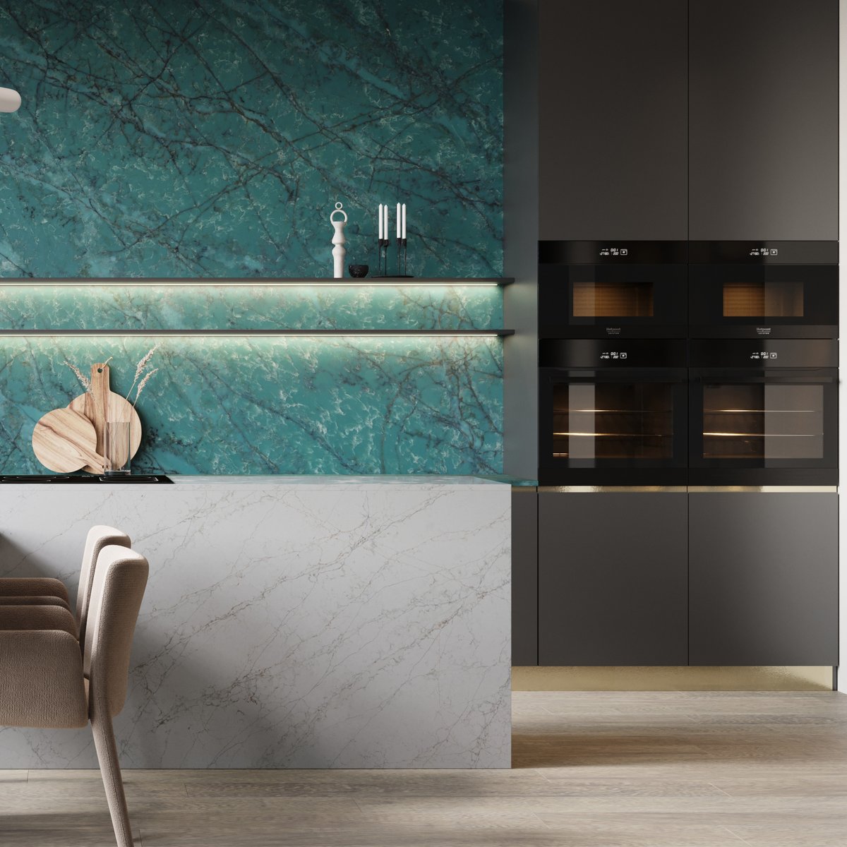 Responding to the popularity for marble-effect materials, the CRL Quartz Cristallo Collection brings bold patterning and sense of drama to the fore. Bringing a bohemian vibe to the modern interior CRL Quartz Cristallo Verde is a surface defined by strong colours and patterning.