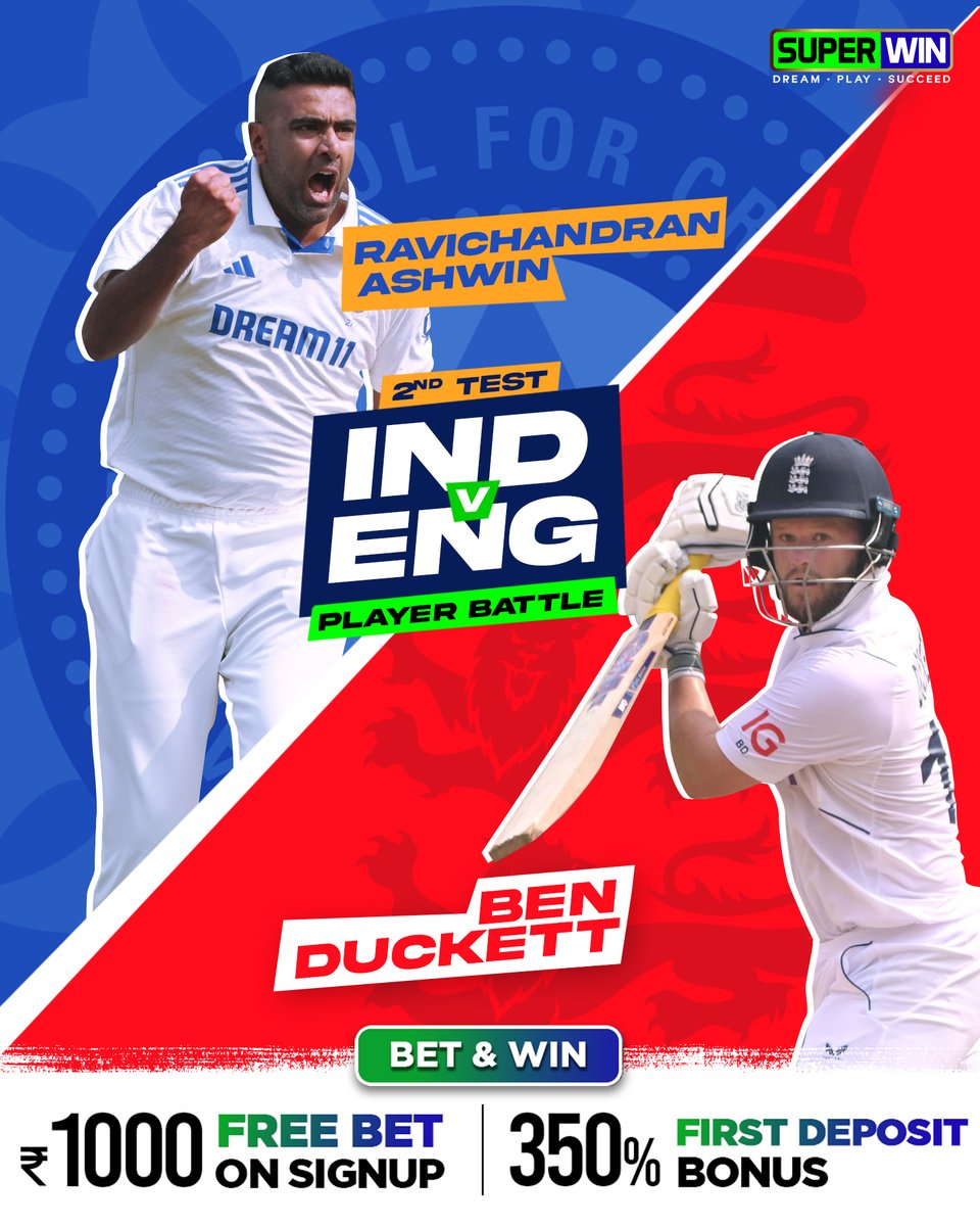 SuperwinGames's tweet photo. The Bazball challenge: Take 2 loading 🎬🤩Can Ravi Ash’s magic help put out the 🏴󠁧󠁢󠁥󠁮󠁧󠁿 fire? 🔥👀 

Don’t forget to bet on https://t.co/KDIIJVXFw8 with your 🆓 Rs. 1,000 & 350% deposit bonus! Your chance at BIG wins awaits you 💰

Link in bio now! 🔗
.
.
.
#TeamIndia #ENG #TestCricket #Test #INDvENG #IndianCricket #Cricket #PlaywithSuperwin #Betting #CricketFever #BetIndia #SportsBettingAdvice #BetandWinTips #IndiaBetting #IndiaBettingSite #Betnow #Sports #SportsBook #SportsBetting #BettingStrategy #BetandWin