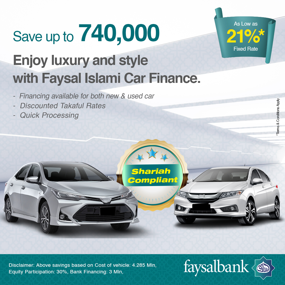 Drive into luxury and savings with Faysal Islami Car Finance!

Experience style at unbeatable rates, saving up to 740,000 PKR at just 21% fixed rate.
Get ready to elevate your ride!

To apply for Car Finance: apply.faysalbank.com/car-finance/

#FaysalIslami #FaysalBank #CarFinance