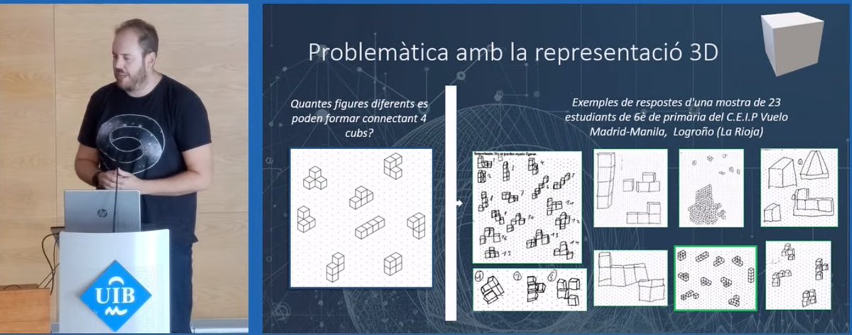 marinaarrabal's tweet photo. Juan Miguel Ribera, ens parla de la realitat virtual. Una experiència de visualització geomètrica amb eines tecnològiques. #EdocènciaUIB #VIJornadesDocents @CDigitalUIB https://t.co/lE71jVaE5U