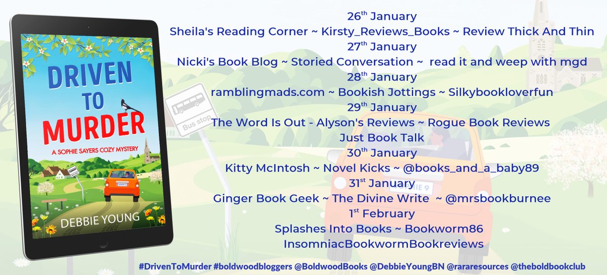 rararesources's tweet photo. 'Great characters, community and romance, just what you need!' says @bicted about #DrivenToMurder by @DebbieYoungBN  https://t.co/zU6AiaSTq7 @BoldwoodBooks https://t.co/kOuo2RZHxc