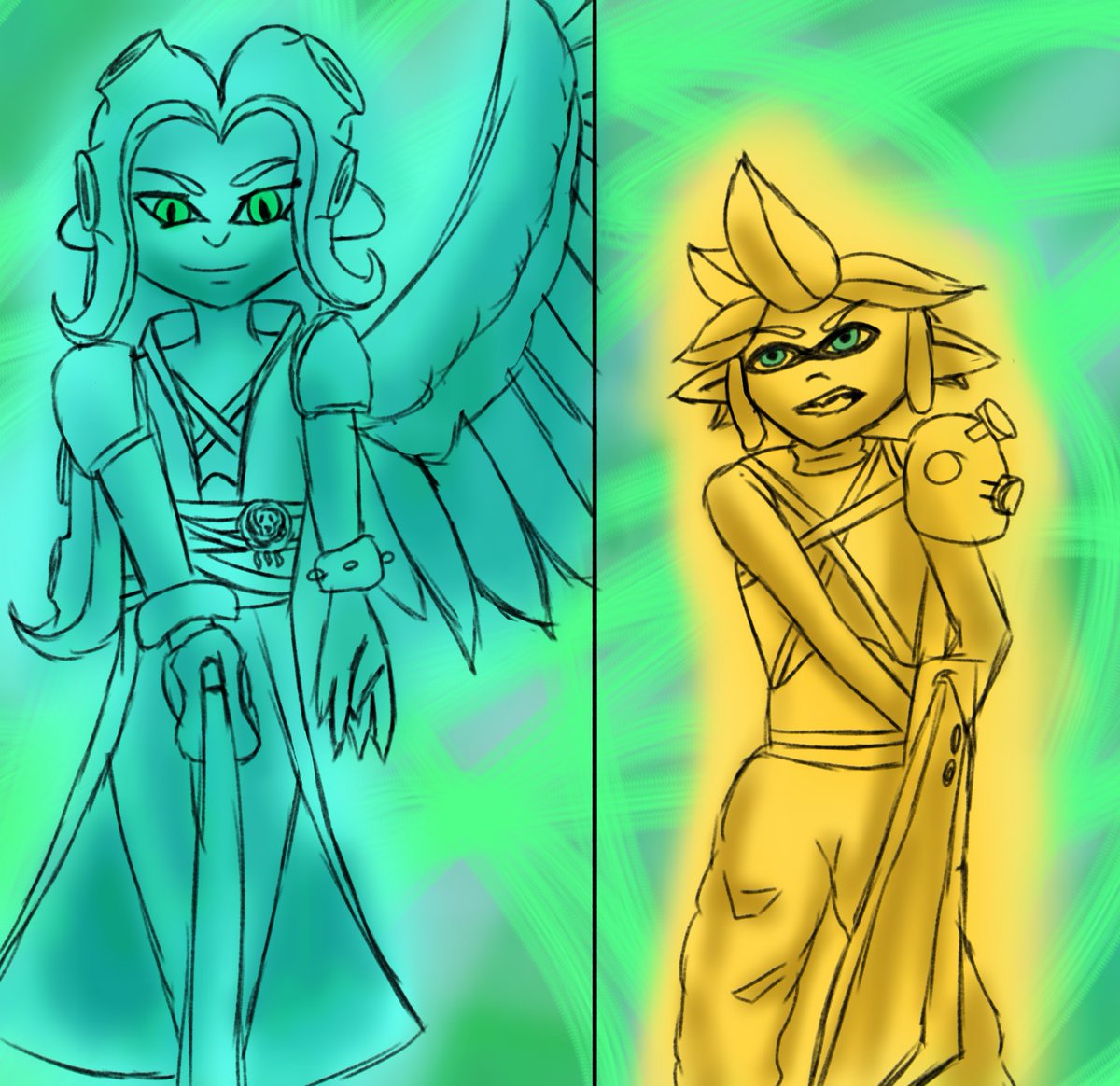 evilmunchie1998's tweet image. I decided to mix two of my current hyperfixations together. idk with the colors I was feeling special lmao
#FF7R #Splatoon3art #finalfantasy7fanart