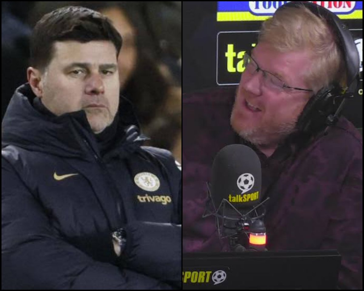 Blue_Footy's tweet photo. Adrian Durham rips into Chelsea and Pochettino: "They're not a team and I think it's time now after 22 games to shine a light on Mauricio Pochettino. He has a lot of love, people do say some positive things about him. There's a lot of blaming of Todd Boehly, the board, the signings and the recruitment etc. 

However, on the pitch last night, Chelsea were hopeless playing out from the back, getting embarrassed by Liverpool's high press but keeping on doing it was ridiculous. No in-game management from Pochettino and he's got a problem because they are a shambles. They looked lost last night, they were terrible. 

He doesn't know his best 11. He's wasting Cole Palmer’s talent playing him as a false nine. He wasn't even in the game last night. He's turning Raheem Sterling into a bang-average Premier League player when we know he's better than that. 

His team can't defend or cannot play away from home. His midfield changes game after game and he doesn't have a clue about that midfield. I'm looking at it last night, Enzo and Caicedo £200 million worth of midfielders there and they were totally ineffective."

{TalkSport}