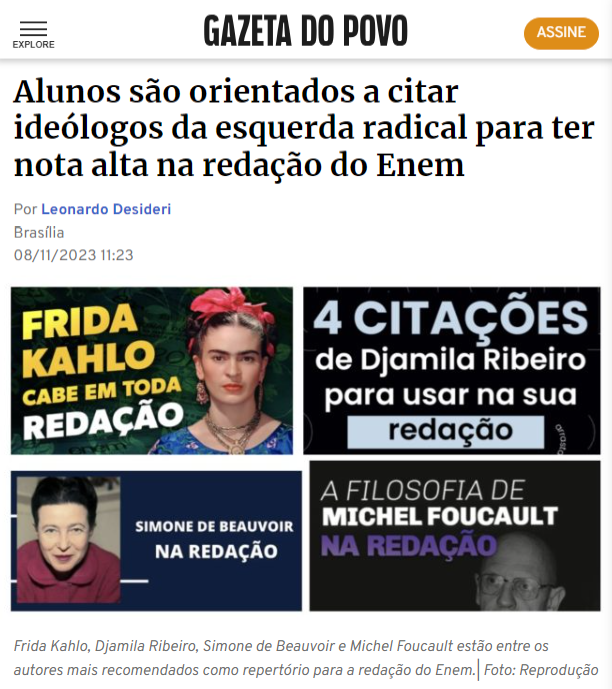 BrazilenDireita's tweet photo. Vamos ver como será em 2024...
Estão tentando a todo custo destruir a #EDUCAÇÃO brasileira com o #COMUNISMO, #PROGRESSISMO, #SOCIALISMO?
"Alunos são orientados a citar #ideólogos da esquerda radical para ter nota alta na redação do #Enem"
Leia mais em: https://t.co/PU6NpWUTmM https://t.co/vWQZnsks4p