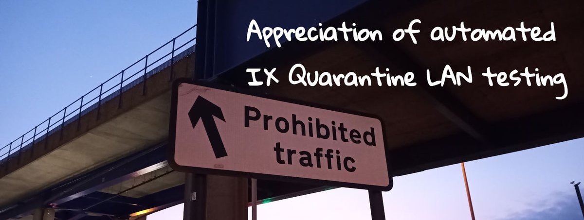 bgp.tools is finally on IX.BR SP! Something that impressed me with IX.BR is their (novel?) automated quarantine LAN tests, So I wrote about it! --- Appreciation of automated IX Quarantine LAN testing blog.benjojo.co.uk/post/ixbr-auto…