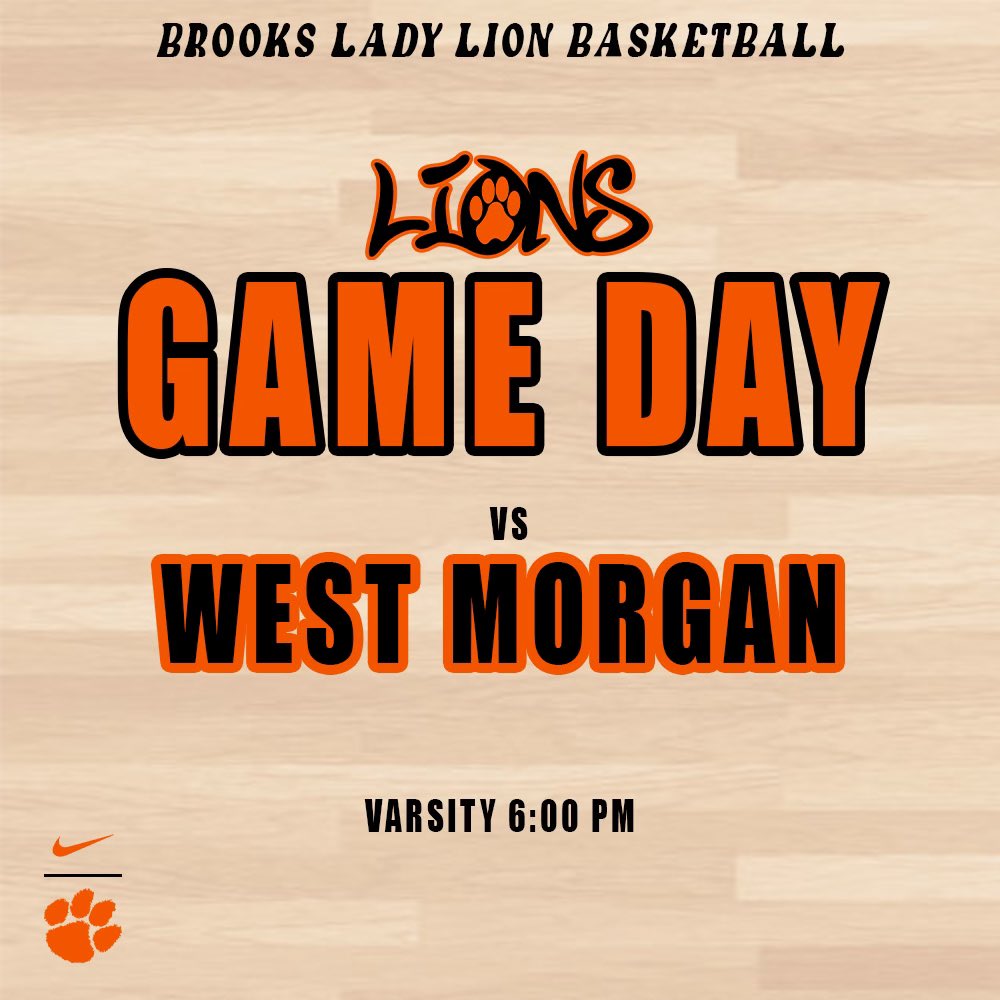 Brooks Lady Lions Basketball (@lionsbrooks) on Twitter photo GET UP! IT’S GAME DAY!! Your <a href="/LionsBrooks/">Brooks Lady Lions Basketball</a> play their LAST HOME GAME TONIGHT, hosting <a href="/WestMorganHS/">West Morgan High School</a> in the Jungle at 6:00!!!We need the <a href="/bhsloudcrowd/">BHS Loud Crowd</a> & everybody to TURN OUT & GET LOUD!! @BrooksHSLions <a href="/recruitBROOKS/">#recruitBROOKS</a> #gameday🏀 GET UP! IT’S GAME DAY!! Your <a href="/LionsBrooks/">Brooks Lady Lions Basketball</a> play their LAST HOME GAME TONIGHT, hosting <a href="/WestMorganHS/">West Morgan High School</a> in the Jungle at 6:00!!!We need the <a href="/bhsloudcrowd/">BHS Loud Crowd</a> & everybody to TURN OUT & GET LOUD!! @BrooksHSLions <a href="/recruitBROOKS/">#recruitBROOKS</a> #gameday🏀