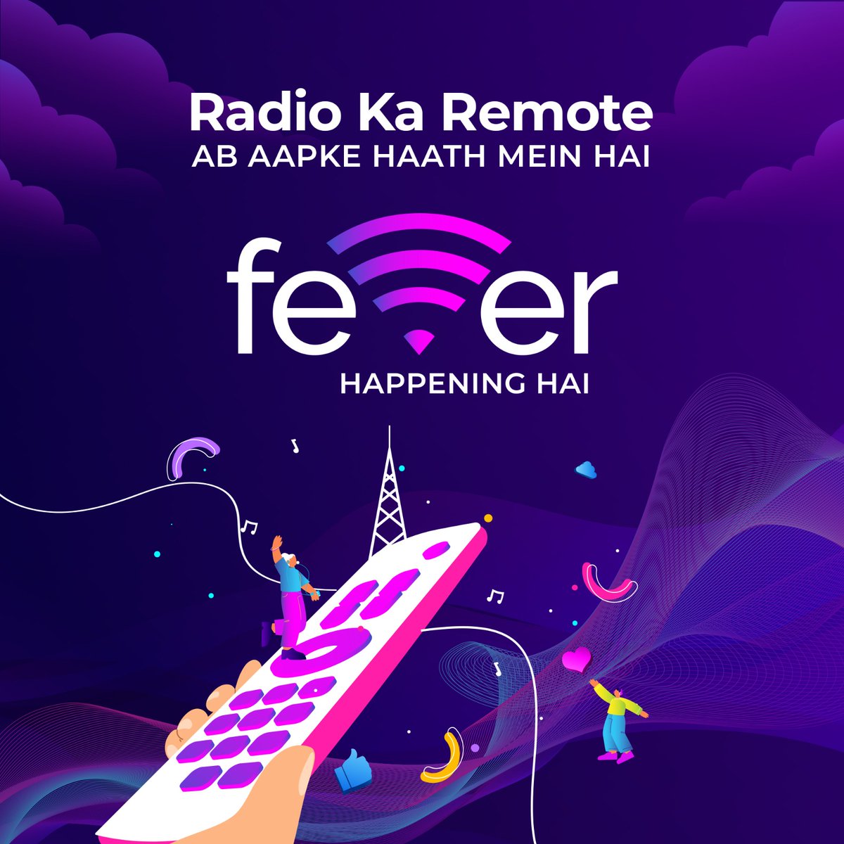 b aap ke haath hai Fever ka remote. chose from happening songs, RJs, movies and more. #FeverFM Happening Hai #happeninghai #radio