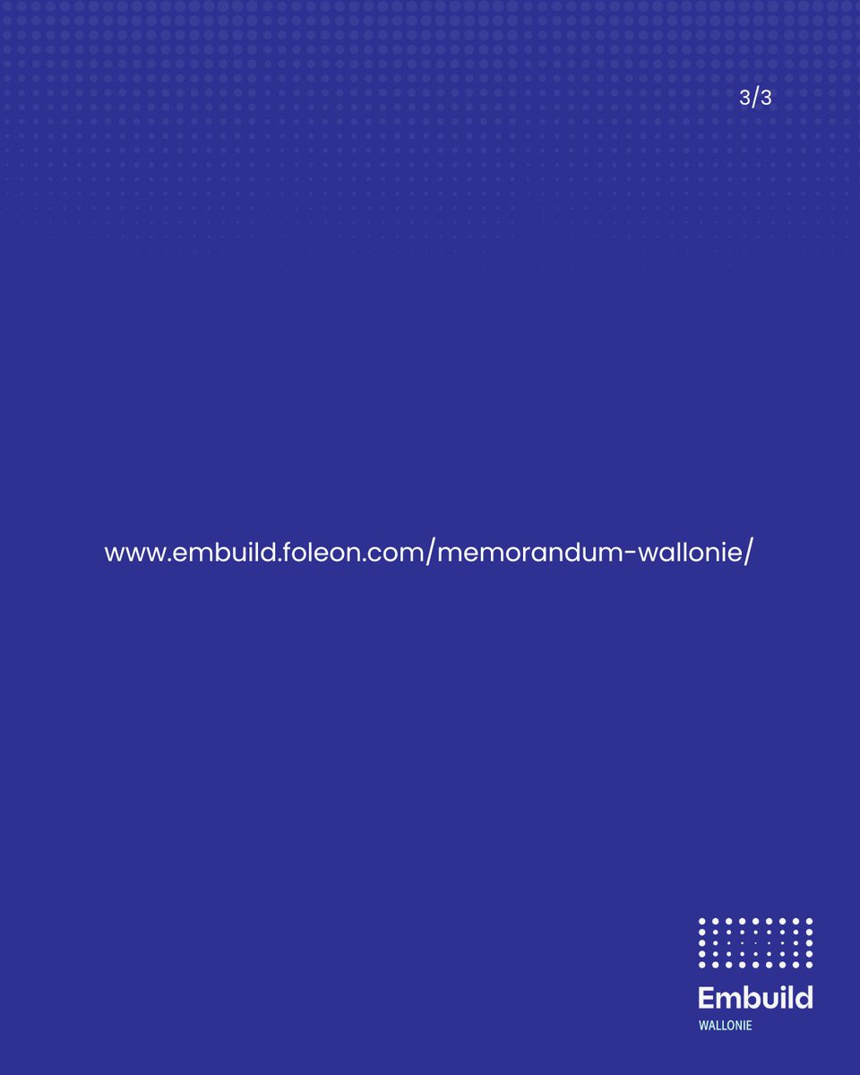 #Élections2024 | Embuild Wallonie propose de nombreuses pistes de solutions pour  soutenir les entreprises de construction et rendre la Wallonie plus  forte. 👉 Plus d'informations sur : lnkd.in/eZsUUUmX

#progresstogether #construction #belgique #europeanelections