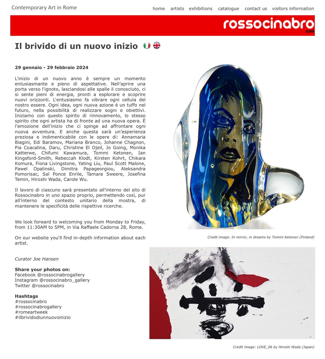 rossocinabro's tweet photo. Il brivido di un nuovo inizio  ￼ ￼
29 gennaio - 29 febbraio 2024

L'inizio di un nuovo anno è sempre un momento entusiasmante e pieno di aspettative.

Curator Joe Hansen

#ilbrividodiunnuovoinizio https://t.co/DF6SPkKrMS