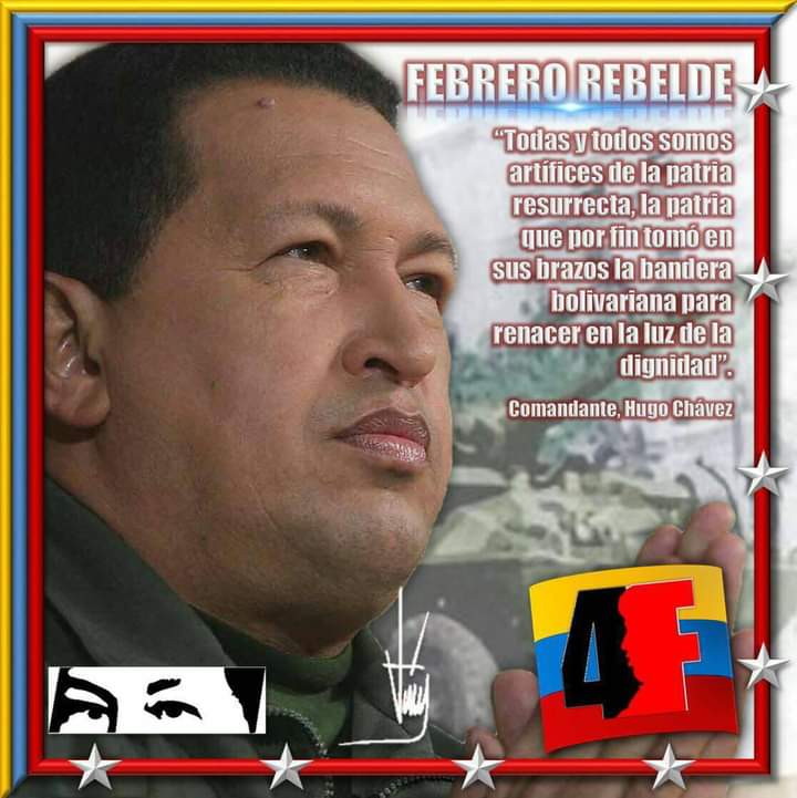 Feliz dia Camaradas que Dios Bendiga a La Patria Rebelde de Bolivar  y de Chavez y Feliz mes de La Dignidad de este pueblo Victorioso!!