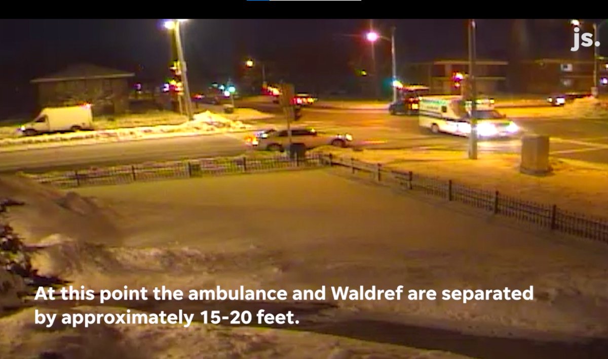 Here's the key screengrab that shows a private Curtis ambulance drive right past Jolene Waldref, who lay on the ground and called 911 for help. Full story w/ new info: Video, 911 call in Milwaukee bus stop death raise more questions about what happened jsonline.com/story/news/loc…