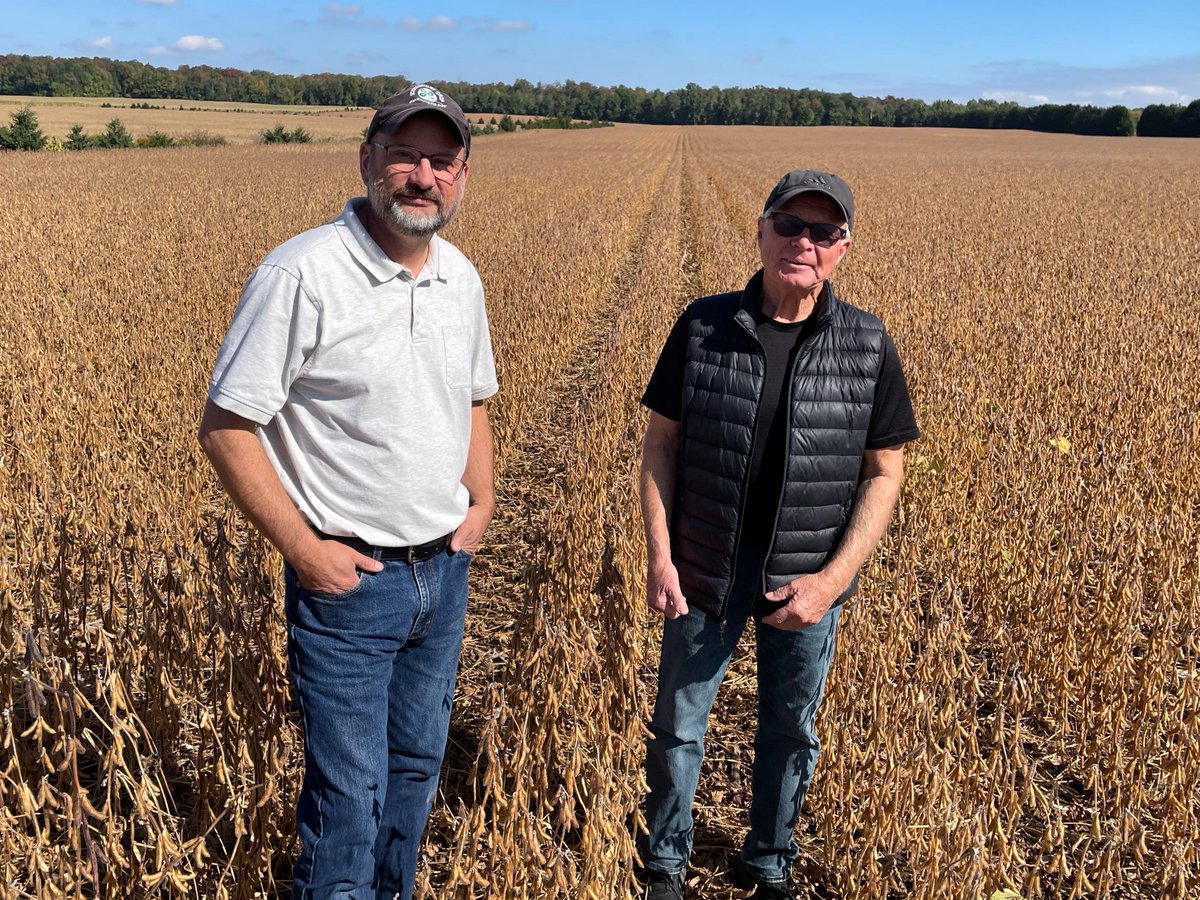 AgBern's tweet photo. No-till works but a little tillage can help. Check out what Horst Bohner & Rob Templeman have learned over 35 years leading OMAFRA's soy research and extension on #Soybean School @realagriculture @PRIDESeeds @syngentacanada @BASFAgSolutions https://t.co/GihG6xtx8F https://t.co/IIHqGhhpsW