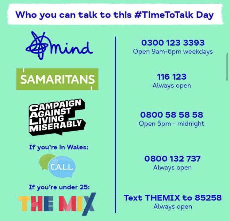 This is important. I wish my dear friend had opened up to those around him instead of leaving us. With vital services cut under this hellish government we must look after each other. It’s not a weakness. Your loved ones would rather listen than bury you. Trust me.

#TimeToTalkDay