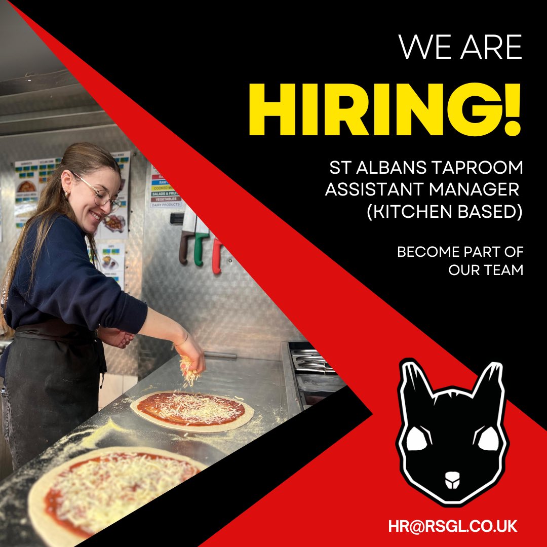 Passionate about all things beer and food? Want to make an impact on our food offer? Look no further, we’re hiring for a Taproom Assistant Manager (kitchen based) at our St. Albans Taproom. Apply now to HR@rsgl.co.uk or look at the details on our website.