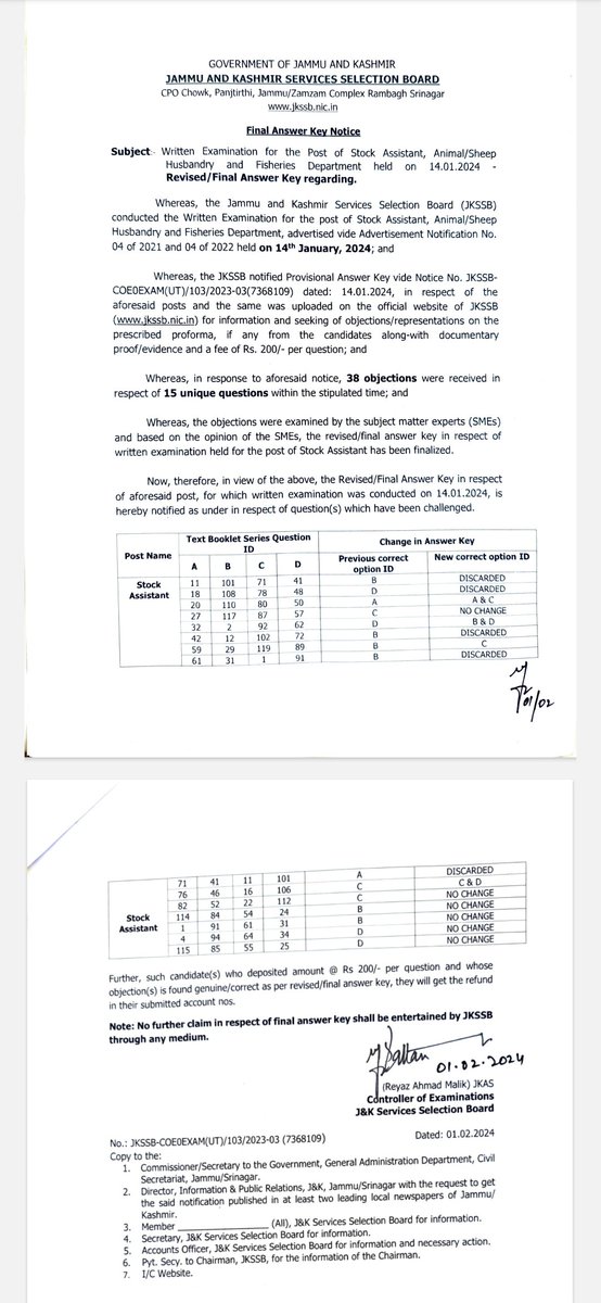 ajkyf_'s tweet photo. Accountability & Transparency of #JKSSB . 5 Questions are discarded #StockAssistant @OfficeOfLGJandK @manojsinha_ @BJP4India @pallavisareen_ @yasme https://t.co/we4mGKaVQD
