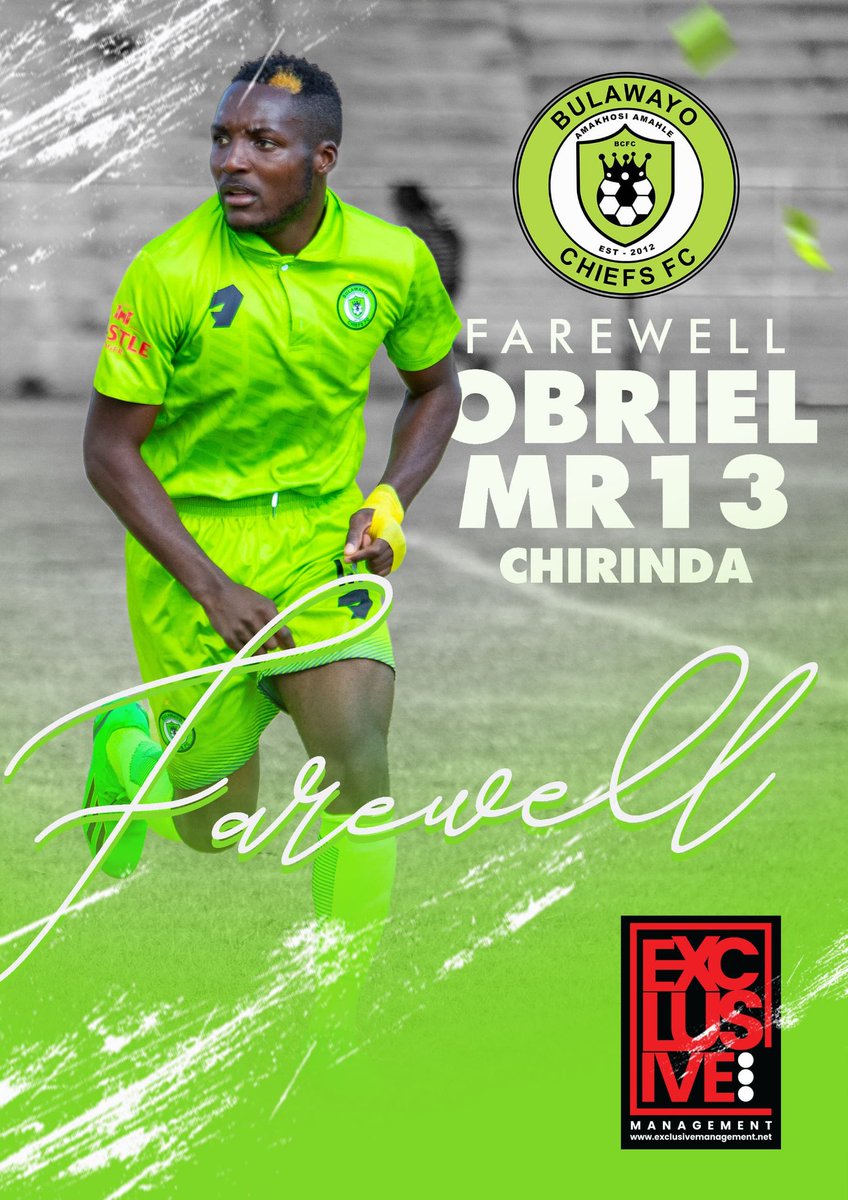 🚨 TRANSFER NEWS We are excited to announce that Obriel Chirinda has been sold to Ngezi Platinum Stars on a permanent move. We want to thank Obriel for his outstanding contribution as a player at Bulawayo Chiefs FC. We wish him all the best in his future endeavors and thank him