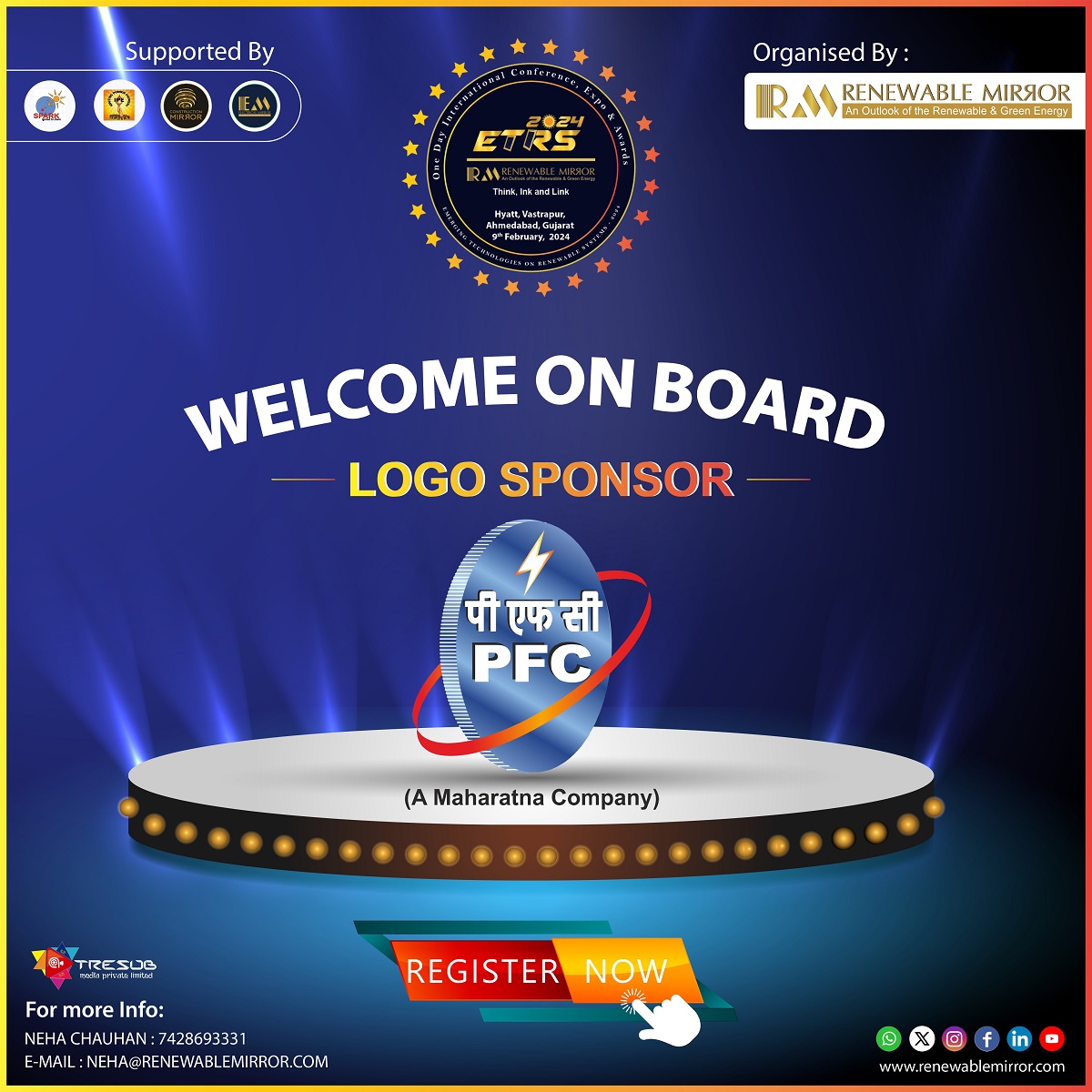 renewablemirror's tweet photo. Welcome Aboard! PFC
We are excited to have you on this marvelous journey with us.
Hey folks,
Countdown to an event you won't want to miss!
Don't miss out on this unforgettable & unmissable event of Renewable Mirror (ETRS 2024).
#pfc #renewablemirror #etrs https://t.co/Pp9qZYJevR